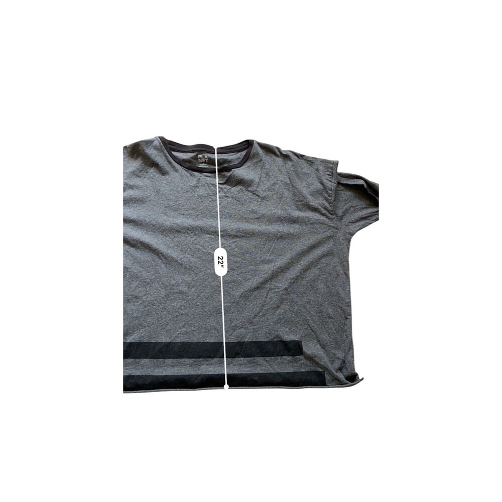 Planet by Lauren G Womens Oversize Boxy Top One Size Gray Pima‎ Minimalist Artsy - Picture 9 of 10